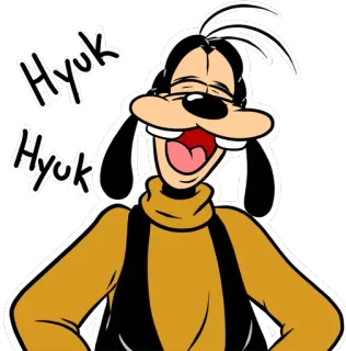 😂 Goofy Hyuk Hyuk kartun, anjing, konyol, Disney whatsapp sticker