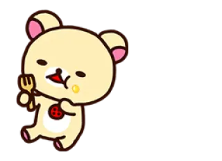 🍽 Rilakkuma หมี, การ์ตูน, น่ารัก, ริลัคคุมะ, อาหาร, กิน telegram sticker