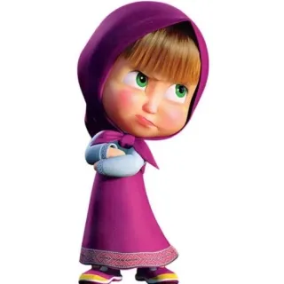 🌃 Masha Masha and the Bear Masha and the Bear, cartoon, child, girl, animation, angry, cute whatsapp sticker