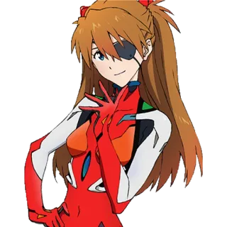 😉 Asuka Langley Soryu Neon Genesis Evangelion Anime, Personnage, Fille, Rouge, Cache-oeil, Asuka Langley Soryu, Neon Genesis Evangelion whatsapp sticker