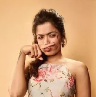 🤨 Rashmika Mandanna, Indische Schauspielerin, Bollywood, Tollywood, Promi, Porträt, Frau telegram sticker