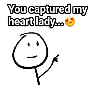 👨 You captured my heart lady... 사랑, 하트, 관계, 로맨스, 만화 telegram sticker