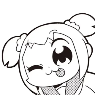 😜 Popuko Pop Team Epic Anime, Manga, Popuko, Pop Team Epic, Cartone animato, Carino telegram sticker