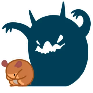 👻 monster, rat, silhouette, cartoon telegram sticker