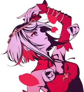 😍 Anime, Arte, Mujer, Femenino, Rosa, Estilo, Retrato telegram sticker