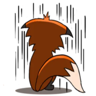 😵 キツネ, 動物, 漫画, かわいい, 尾 telegram sticker
