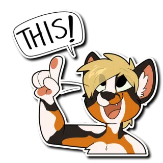 ☝️ THIS! Furry, Pointage, Anthropomorphe, Autocollant telegram sticker