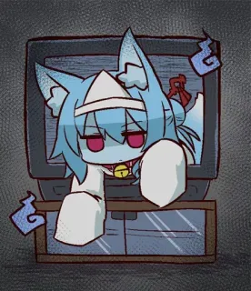 👻 Anime, Nekomimi, TV, Mignon, Fantôme telegram sticker