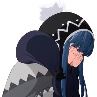 🙈 anime, girl, sad, crying, emotional, winter, hat telegram sticker