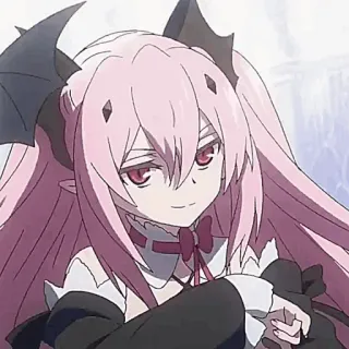 🩸 anime, manga, pink hair, vampire, girl, cartoon telegram sticker