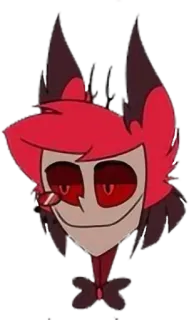 👀 Alastor Hazbin Hotel setan, merah, seringai, menyeramkan, animasi, kartun, Hazbin Hotel telegram sticker