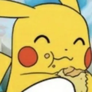⚡️ Pikachu pokemon, mangiare, giallo, cartone animato, carino telegram sticker