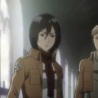 🥀 Mikasa Ackerman Attack on Titan anime, mikasa ackerman, attack on titan, cartoon, character telegram sticker