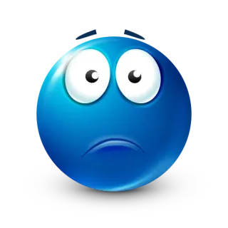 😶 azul, triste, emoji, cara whatsapp sticker