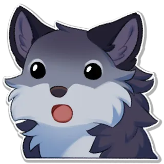 😦 wolf, cute, dog, animal, furry telegram sticker