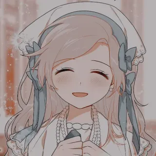 🌻 Frau, lächelnd, Cartoon, Figur, blonde Haare, Schleifen, Anime telegram sticker
