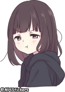 😠 @MHStickers Anime, Garota, Adesivo, Fofo, Bravo telegram sticker