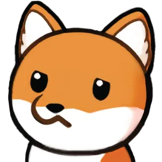 😐 raposa, animal, desenho animado, fofo, laranja, expressão, mamífero whatsapp sticker