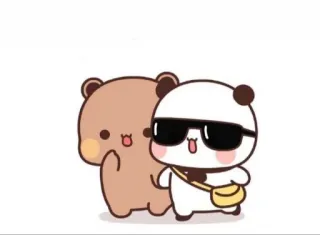 😎 carino, orso, panda, cartone animato telegram sticker