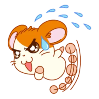 😤 Chuột hamster, Anime, Hoạt hình, Dễ thương, Kawaii, Mồ hôi, Chạy telegram sticker