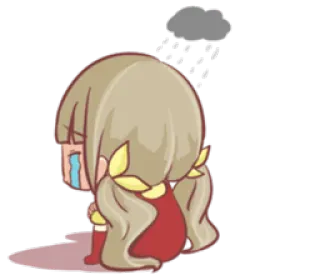 😭 triste, chorando, chuva, desenho animado, emocional, depressão, desespero, sozinho telegram sticker