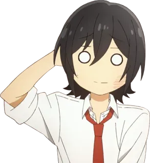 😊 anime, confuso, desenho animado, personagem, menino, estudante, expressão telegram sticker