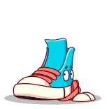 😨 обувь, мультфильм, кроссовки, синий, обувь, персонаж whatsapp sticker