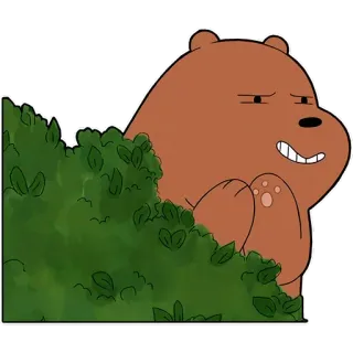 😈 Grizz We Bare Bears медведь, мультфильм, животное, персонаж, Гризз, Мы обычные медведи whatsapp sticker