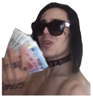 💵 money, cash, sunglasses, person, dollars, wealth whatsapp sticker