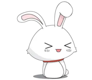 😆 lapin, mignon, animal, dessin animé, autocollant, sticker whatsapp sticker