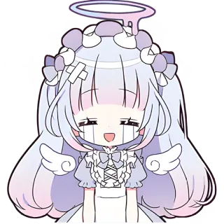 🥲 anime, angel, cartoon, cute, kawaii, illustration telegram sticker