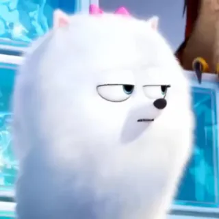 ❄️ Gidget The Secret Life of Pets собака, питомец, мультик, животное, белый, пушистый whatsapp sticker