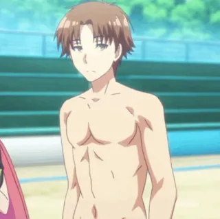 🎲 Kiyotaka Ayanokoji Classroom of the Elite anime, adolescente, sem camisa, escola whatsapp sticker