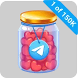 🎁 1 of 150K เทเลแกรม, หัวใจ, ขวดโหล, ชุดสะสม, สติกเกอร์ telegram sticker