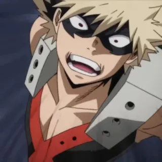 🥲 Bakugo My Hero Academia 爆豪, 僕のヒーローアカデミア, アニメ, マンガ, キャラクター, ファンアート telegram sticker