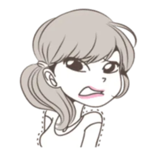 😬 wanita, kartun, gadis, potret, anime, orang, ilustrasi telegram sticker