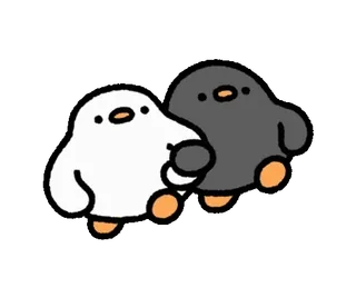 🐣 penguin, imut, binatang, kawaii, burung, hitam putih telegram sticker