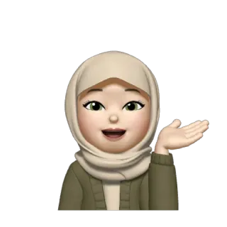💿 Emoji, Hidżab, Kobieta, Muzułmanin, Islam, Pozdrowienie telegram sticker