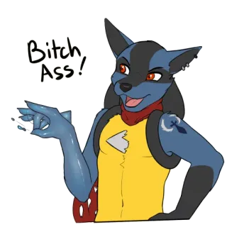 💦 Bitch Ass! Furry, Antropomórfico, Ofensivo, Jerga telegram sticker