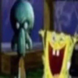 😃 Squidward Tentacles and SpongeBob SquarePants SpongeBob SquarePants SpongeBob SquarePants, Squidward, meme, cartoon, funny, nickelodeon telegram sticker