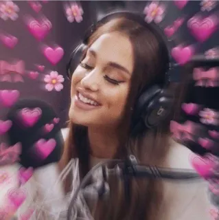 💖 Ariana Grande Ariana Grande, Sängerin, Herzen, Blumen, Promi, Popstar whatsapp sticker
