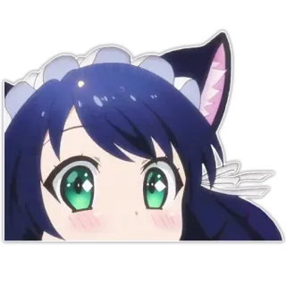 😶 аниме, кошачьи ушки, мило, девушка, манга telegram sticker