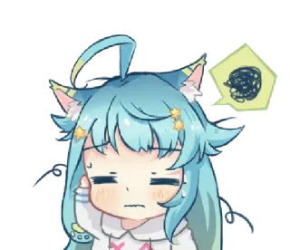 🌀 Anime, Catgirl, Sticker, Bezorgd, Verward, Digitale kunst telegram sticker