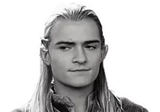 😐 Legolas The Lord of the Rings Legolas, El Señor de los Anillos, elfo, Orlando Bloom, fantasía telegram sticker