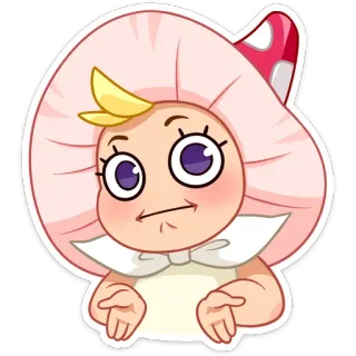 🤷‍♂️ гриб, мультфильм, милый, малыш, персонаж telegram sticker