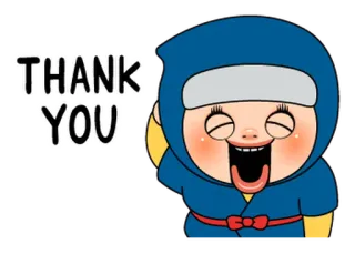 🥷 THANK YOU danke, dankbar, süß, cartoon, freundlich, gruß telegram sticker