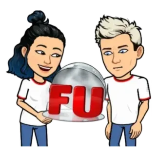 🔪 FU Bitmoji, оскорбительный, оскорбление, текст telegram sticker