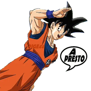 🤗 Goku Dragon Ball A PRESTO anime, dragon ball, goku, greeting, italian telegram sticker