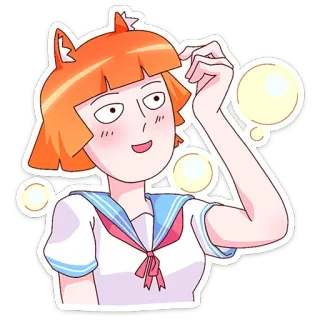 🙂 动漫, 女孩, 水手服, 可爱, 卡通 telegram sticker