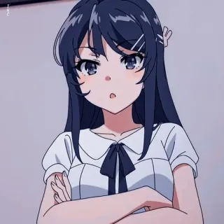 🤨 Mai Sakurajima Rascal Does Not Dream of Bunny Girl Senpai 动漫, 女孩, 可爱, 樱岛麻衣, 青春猪头少年 telegram sticker